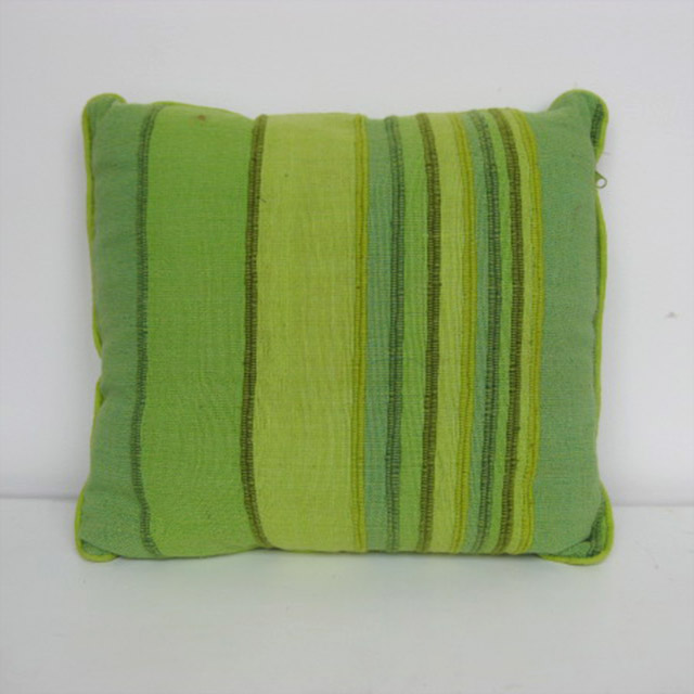 CUSHION, Green and Lime Stripe 50cm (Mexican)
